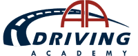 Logo of Driving Academy featuring a road and stylized bridge.